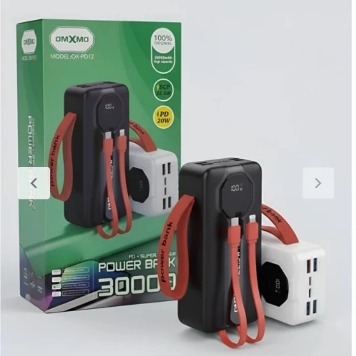 پاوربانک اورجینال OMXMO مدل OXpd12 ظرفیت 30000میلی