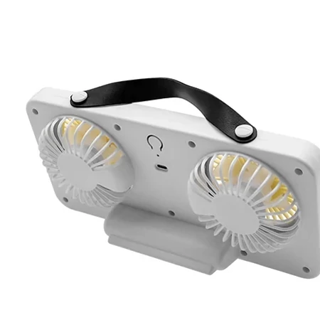 پنکه شارژی دو فن چراغدار مدل DUAL HEAD FAN S32 اورجینال