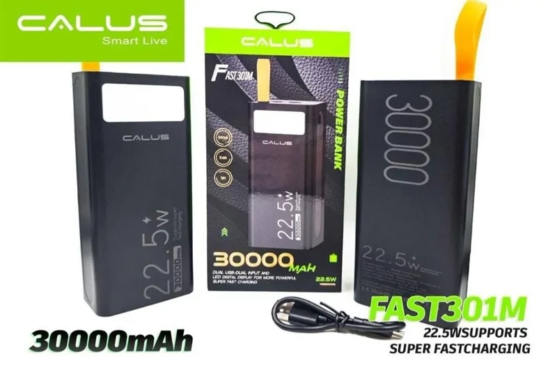 پاوربانک کالوس مدل FAST301M ظرفیت 30 هزار میلیآمپر