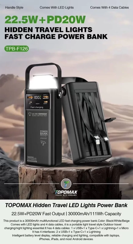پاوربانک اورجینال Topomax TPB-F126