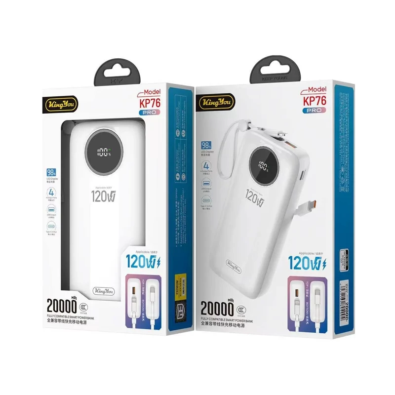 پاوربانک 120 وات کینگ یو مدل KP76 Pro ظرفیت 20000 میلی آمپر ساعت