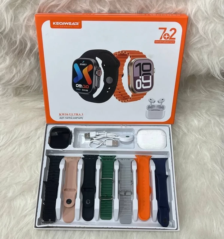 ساعت هوشمند کیوکی‌ویر مدل KW56 Ultra3 با بدنه آلومینیومی و بند سیلیکونی