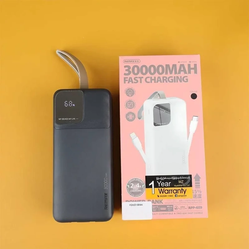 پاوربانک ریمکس مدل RP659 ظرفیت 30000 میلی آمپر ساعت