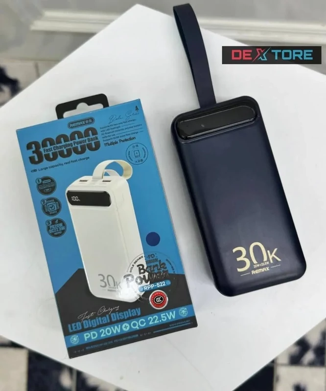 پاور بانک 22.5 وات ریمکس مدل RPP-522 ظرفیت 30000 میلی آمپر ساعت