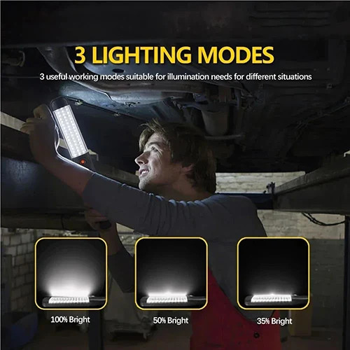چراغ کار LED شارژی مگنتی 1200 لومن با پایه مغناطیسی