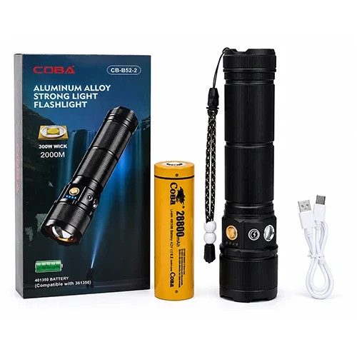 چراغ قوه شارژی زومدار کوبا COBA مدل CB-B52-2