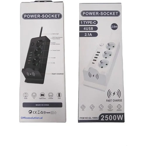 چند راهی برق هوشمند و شارژر وایرلس POWER SOCKET مدل QL-1080