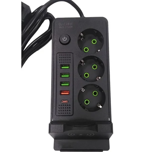 چند راهی برق هوشمند و شارژر وایرلس POWER SOCKET مدل QL-1080