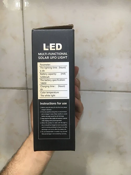 چراغ شارژی خورشیدی 500 وات N-LIGHT K100