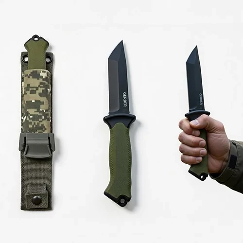 چاقوی تاکتیکال تیغه ثابت غلافدار گربر GERBER مدل 9722a