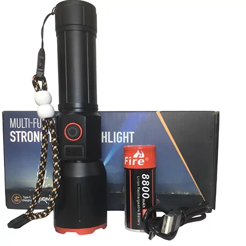 چراغ قوه پلیسی زومدار چهار لامپه MULTI-FUNCTIONAL