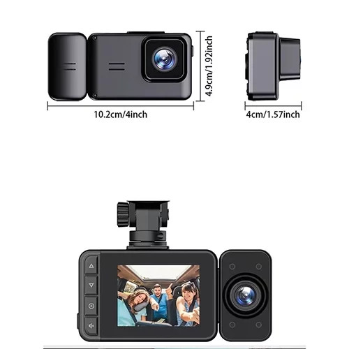 دوربین ثبت وقایع خودرو 3 لنز وای فای دار مدل 3CAMERAS DASH CAMERA