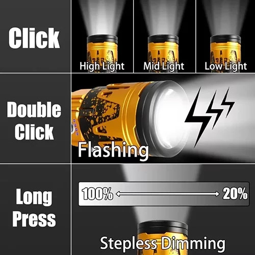 چراغ قوه زوم دار سوپر لایت با لنز آتش زا مدل 535 SUPER LIGHT
