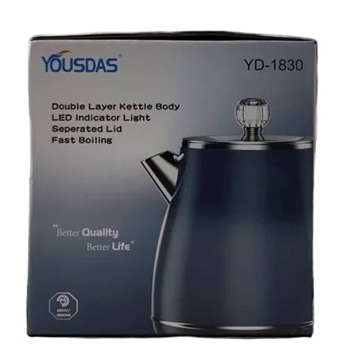 کتری برقی استیل دوجداره 1.8 لیتر یوسداس مدل YD-1830 | YOUSDAS