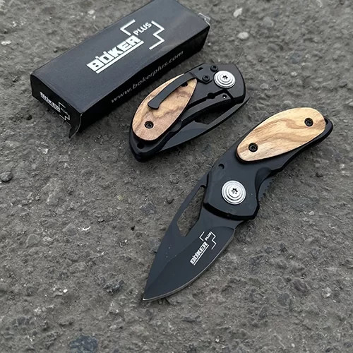 چاقوی بوکر دسته چوبی مدل پلاس BOKER Plus