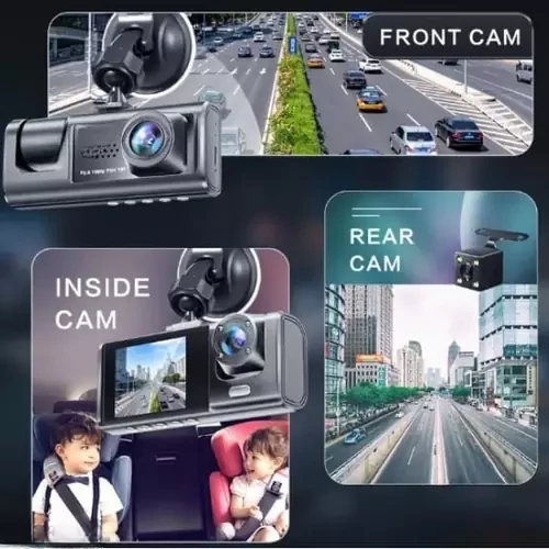 دوربین ثبت وقایع خودرو سه لنزه وای فای دار BLACK BOX مدل Full HD 1080