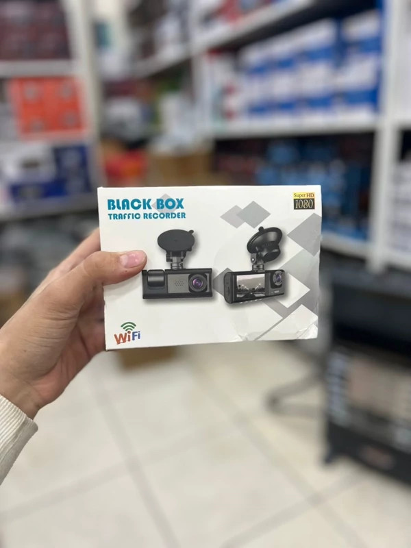دوربین ثبت وقایع خودرو سه لنزه وای فای دار BLACK BOX مدل Full HD 1080