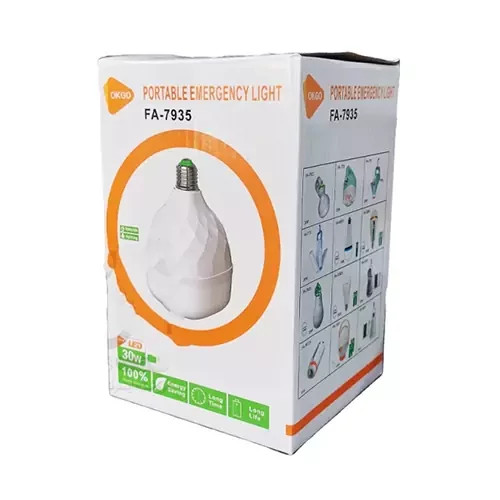 لامپ اضطراری شارژی سرپیچی 30 وات OKGO مدل FA-7935