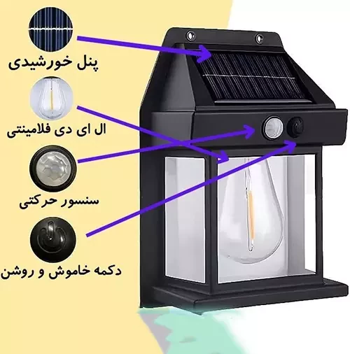 چراغ دیوارکوب خورشیدی سنسوردار مدل LL-888