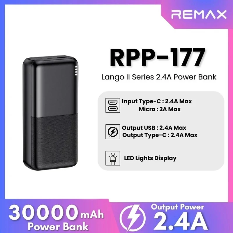 پاوربانک ریمکس مدل RPP177ظرفیت30000میلی امپر