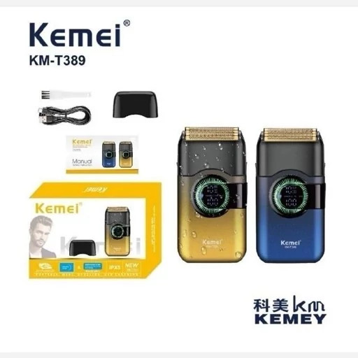 ماشین اصلاح موی صورت شارژی کیمی مدل KM-T389 موتور قدرتمند و سریع پورت شارژجدید