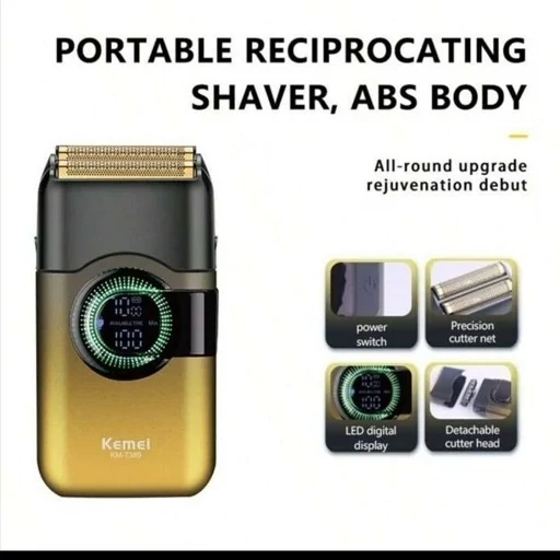 ماشین اصلاح موی صورت شارژی کیمی مدل KM-T389 موتور قدرتمند و سریع پورت شارژجدید