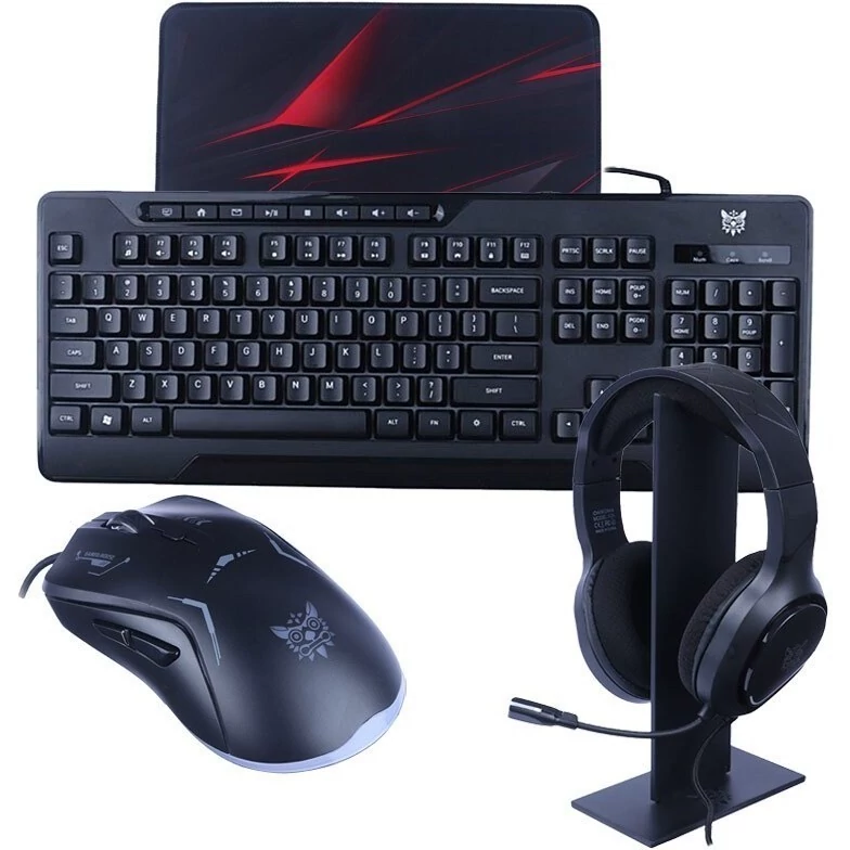 پک کامل گیمینگ اونیکوما مدل TZ5008( کیبورد- هدفون - موس - پد موس - استند هدفون)