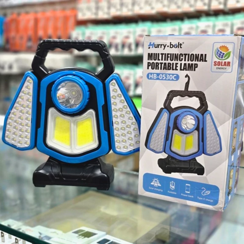پروژکتور خورشیدی مدل HB-0530W - پاوربانک دار -2 باطری