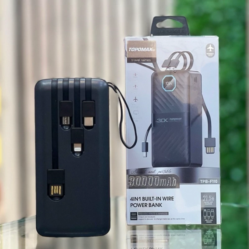 پاوربانک 30 هزار اورجینال توپومکس مدل Topomax-F110 - یکسال گارانتی