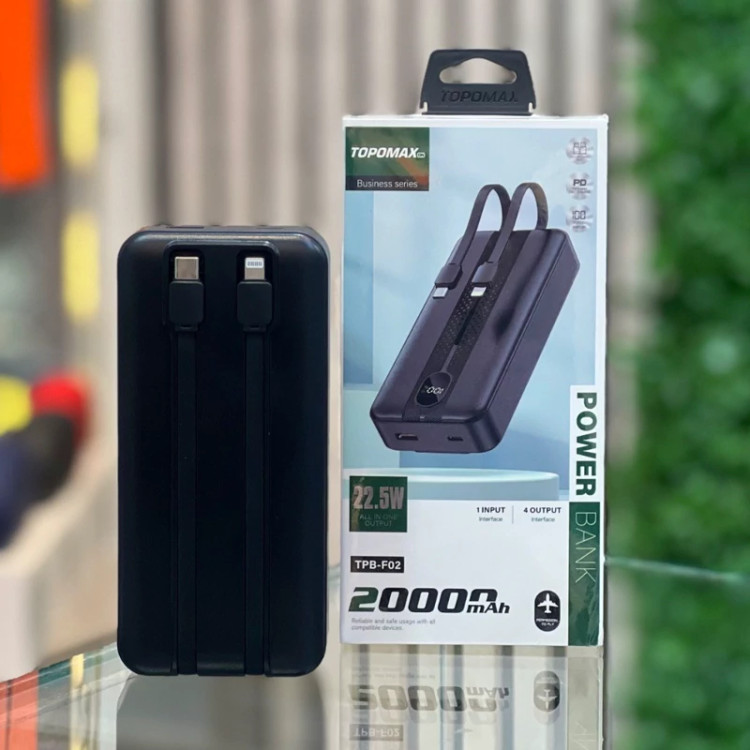 پاوربانک 20 هزار اورجینال توپومکس مدلTopomax-Tpb-f02 - یکسال گارانتی