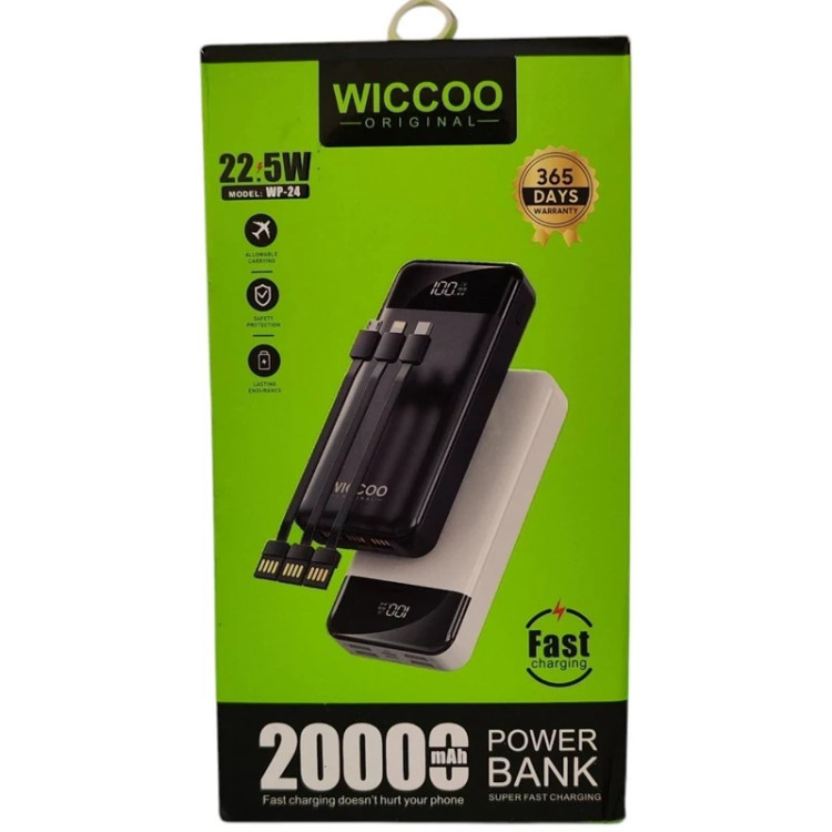 پاوربانک ویکو22.5 وات مدل WP24 ظرفیت 20000 میلی آمپر(اصل)
