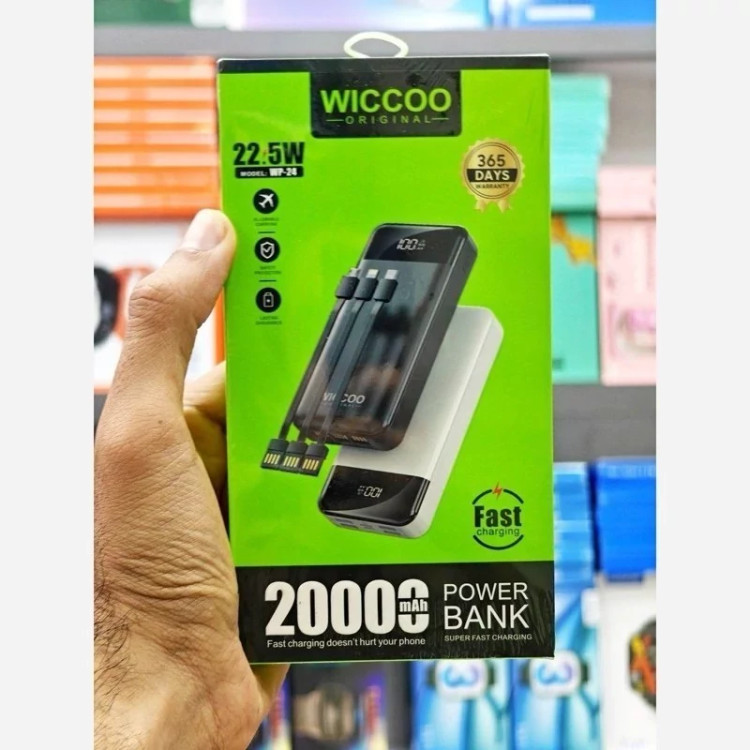 پاوربانک ویکو22.5 وات مدل WP24 ظرفیت 20000 میلی آمپر(اصل)
