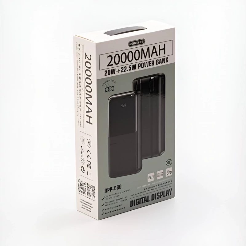 پاوربانک ریمکس مدل RPP-680 - ظرفیت 20000 میلیآمپر - اصل