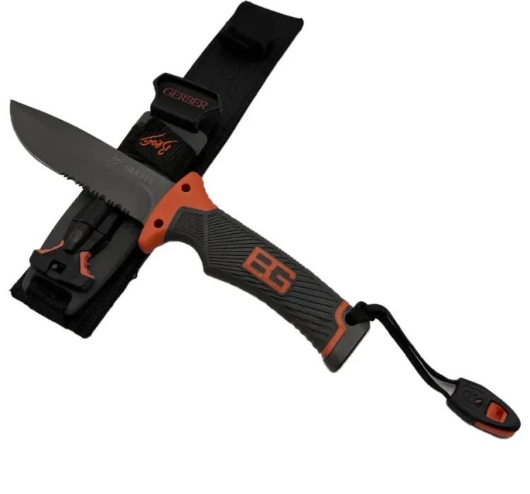 چاقوی بقا برند GERBER مدل Bear Grylls غلاف دار اتش زنه