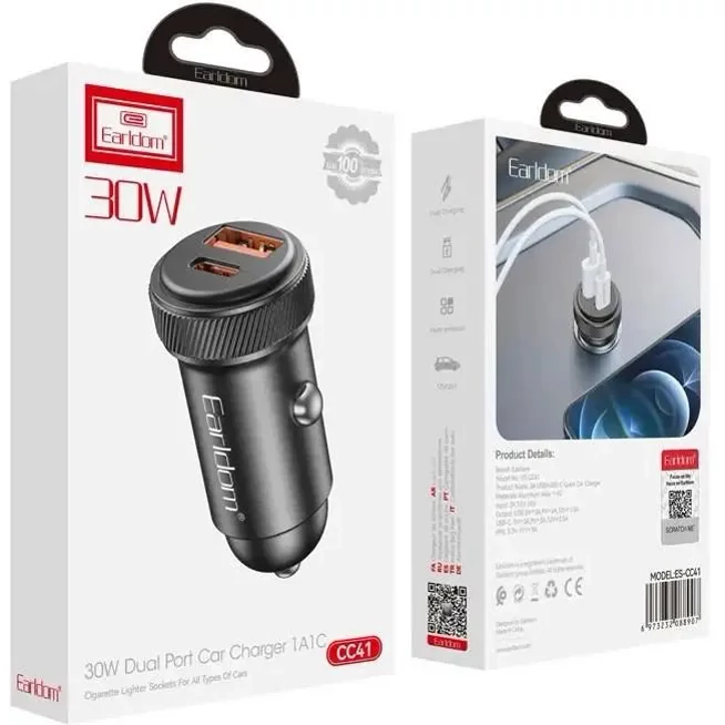 شارژر فندکی ارلدام مدل ES-CC41 ظرفیت 30 وات