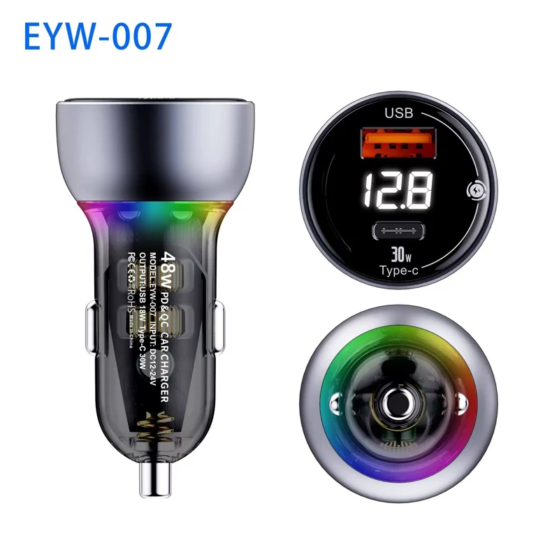 شارژر فندکی 48W دو پورت VONK مدل EYW-007