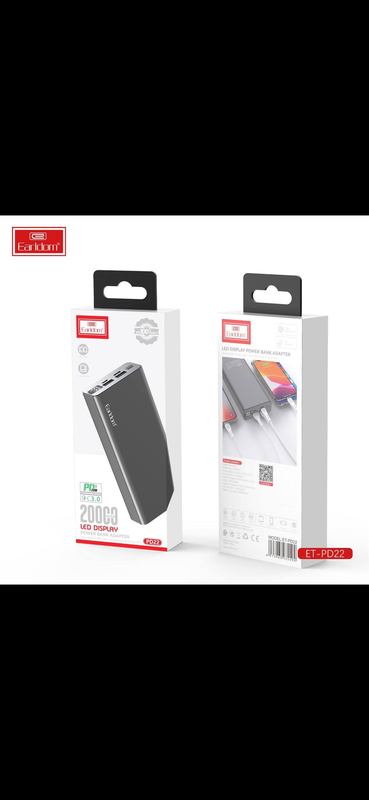 پاوربانک Earldom مدل PD-22 ظرفیت 20,000mAh