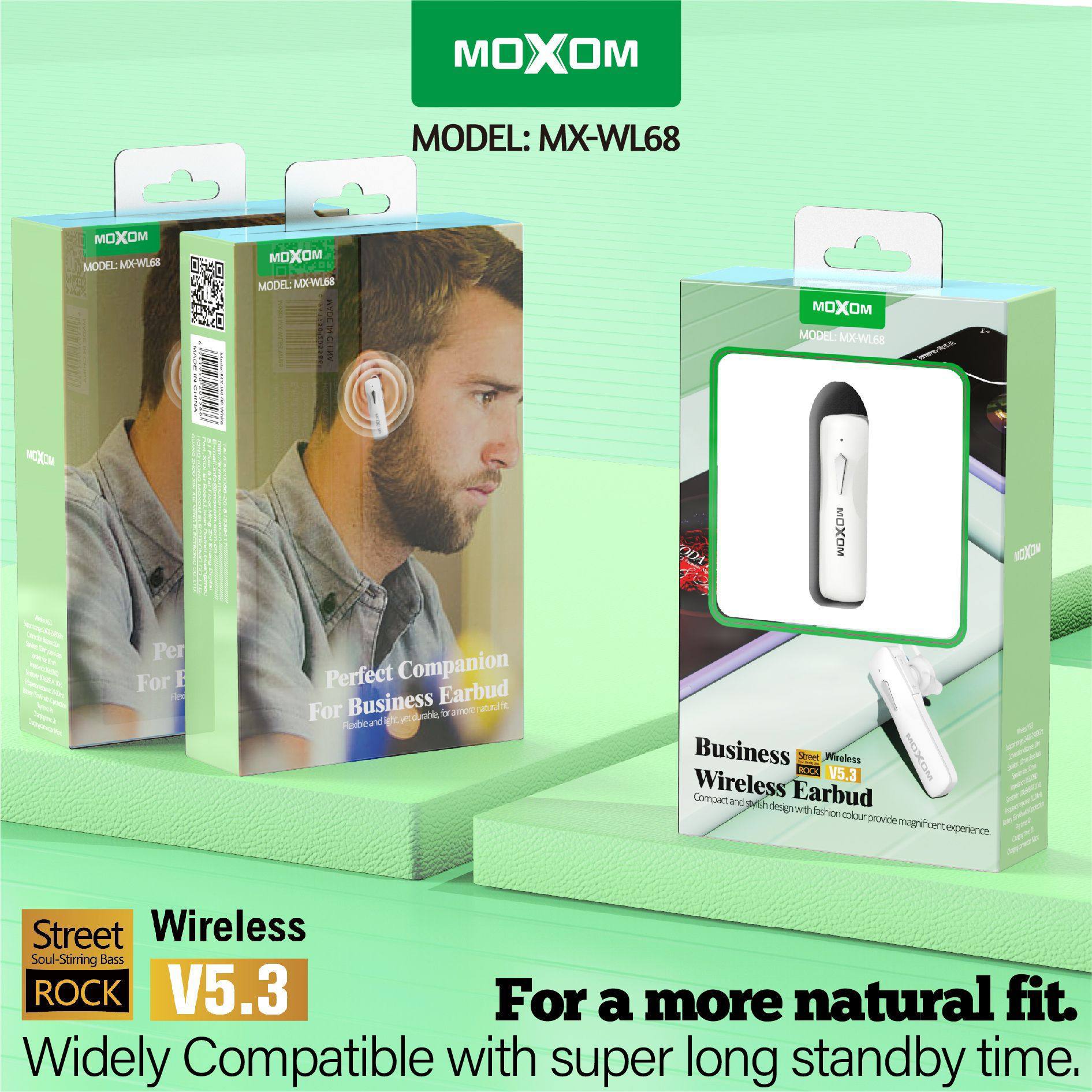 بلوتوث تک گوش MOXOM مدل WL-68