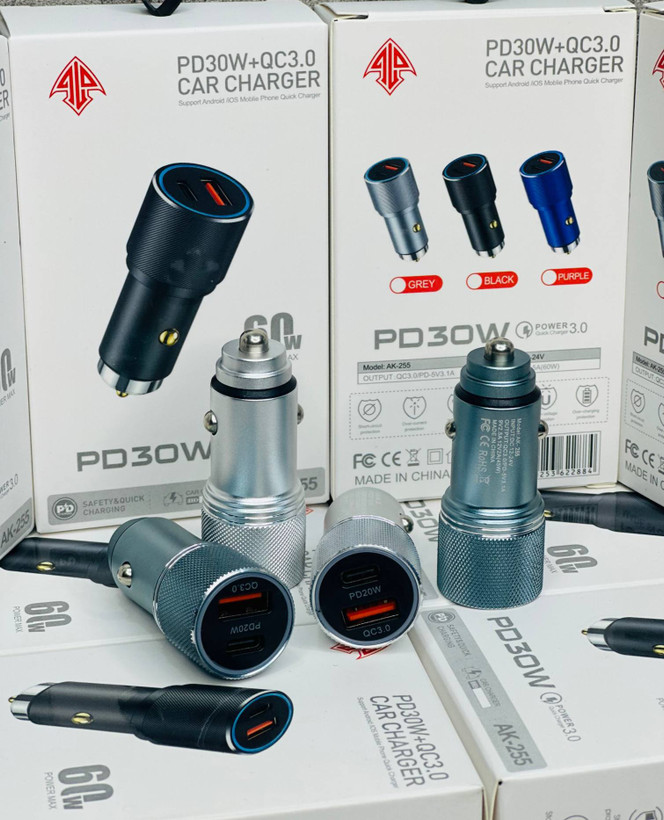 شارژر فندکی فلزی مدل AK-255 60W