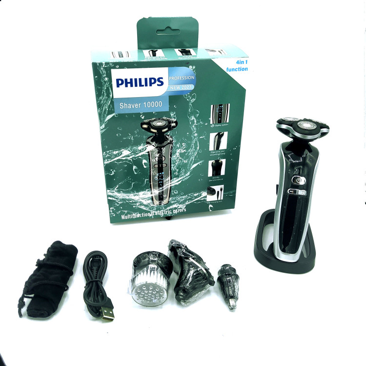 ریش تراش فلیپس ph10000 دیجیتالی،ضداب زیر دوشی،ست کامل دامادی،همراه فیس براش