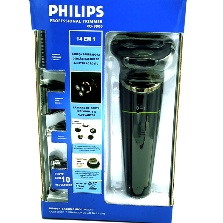 ریش تراش دیجیتالی فلیپس PH-999 ضداب و زیر دوشی تیغ لیزر غیر کند شد شارژی و مستقیم برق پنج کاره برای ست کامل داماد