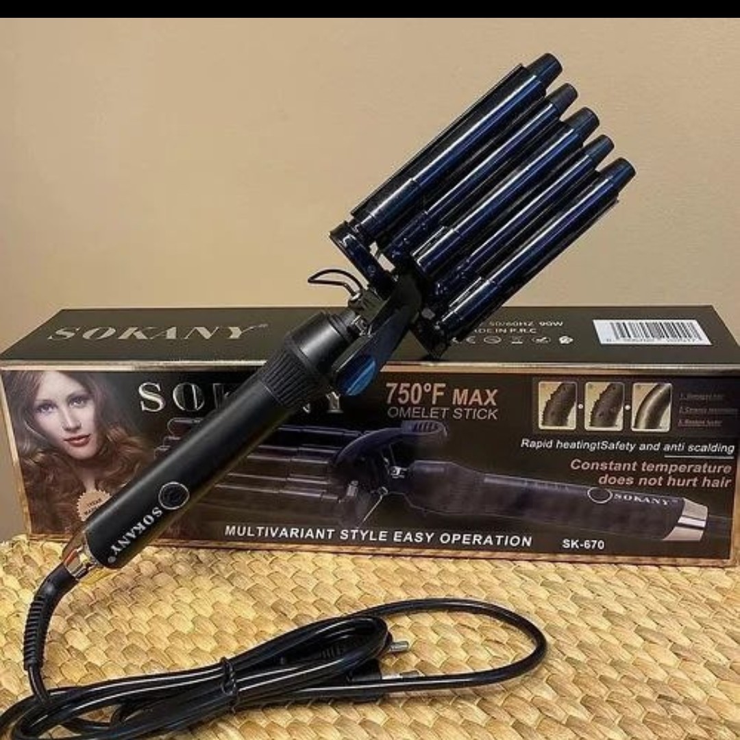 فر اس سوکانی SK-670،پنج میله،میله تیتانیومی،دیجیتالی،حرفه ای،خوش فرم ترین فر ،ضد ایجاد موخوره و ویز شدن مو