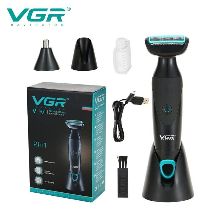 ماشین اصلاح بادی گروم ژیلت شارژی موی صورت و بدن VGR V-601 اصلی
