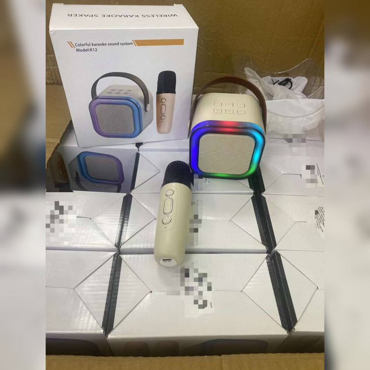اسپیکر میکروفون TK12 بلوتوث دار و چراغ دار در رنگبندی مختلف