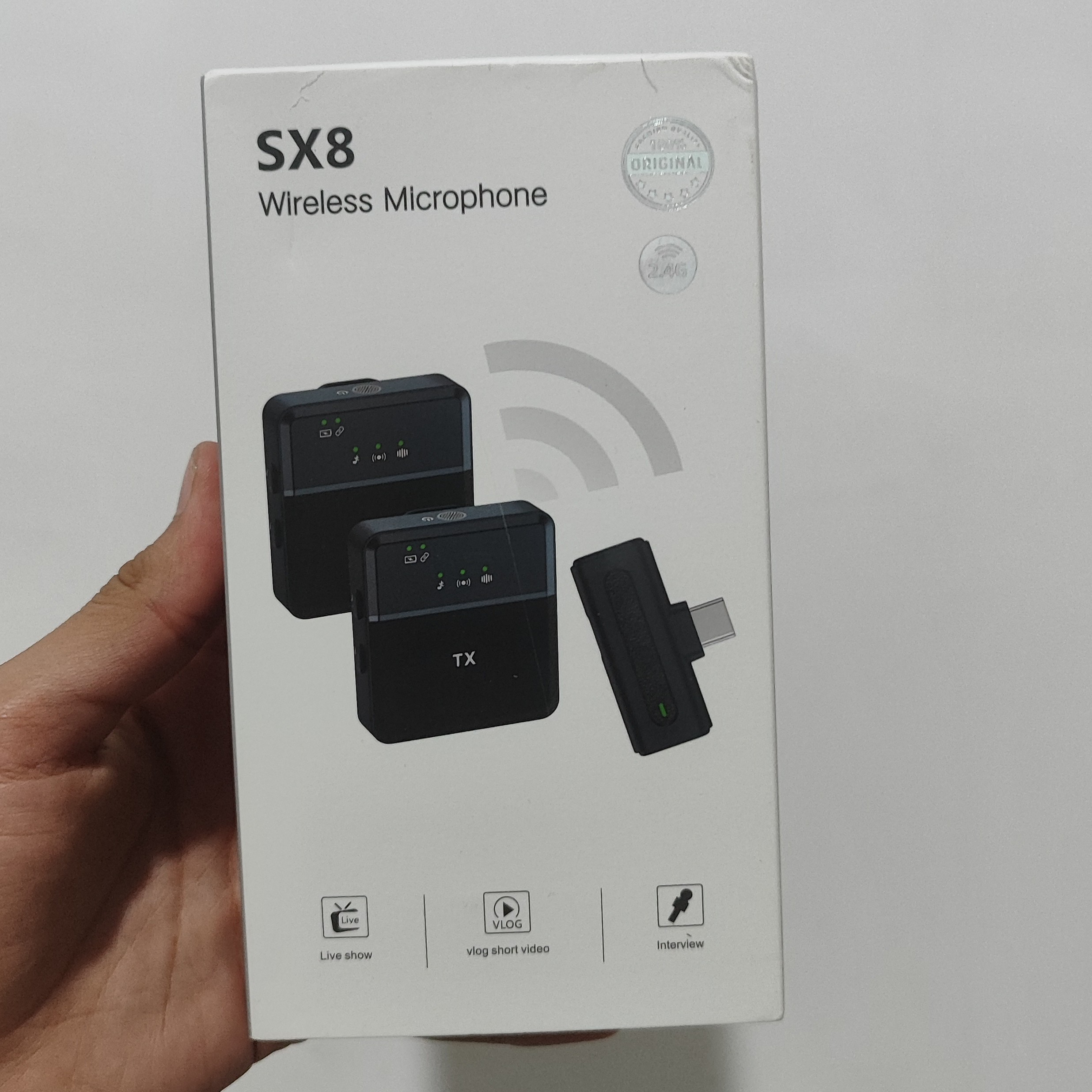 میکروفون یقه ای بی سیم مدل SX8 تایپ C و لایتنینگ-- دوکاربر