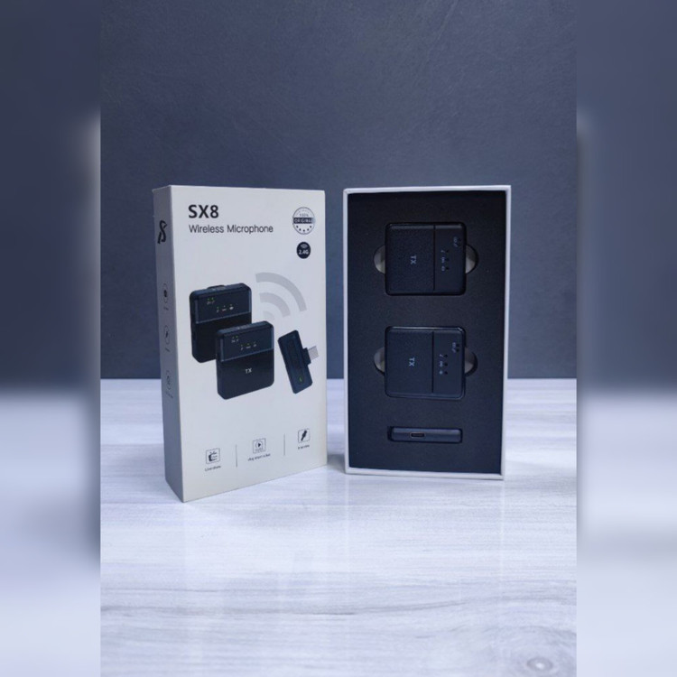 میکروفون یقه ای مدل SX8 دو میکروفون دو کاره تایپ سی و آیفون