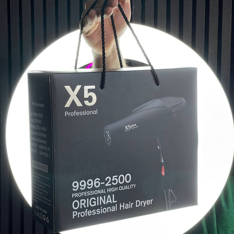 سشوار x5 پروفیشنال 2500 وات بدنه مخملی طراحی بسیار زیبا متور سنگین سیم پیچی ایسی سیم چرخشی پرتاب باد قوی