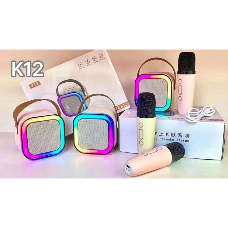 اسپیکر میکروفون دار TK12 بلوتوث دار و چراغ دار در رنگبندی مختلف