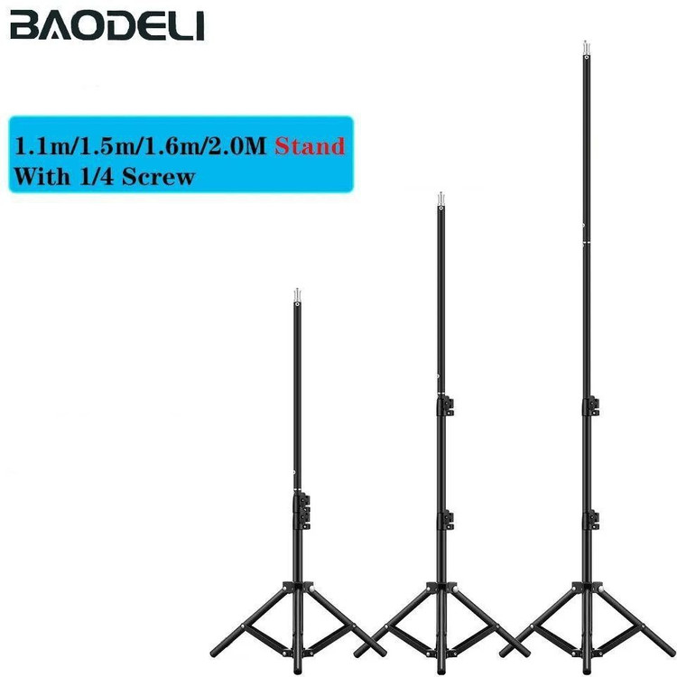 سه پایه فلزی مدل 2 متری ارتفاع قابل تنظیم قابل نصب هولدر گوشی و دوربین قابلیت نصب رینگ لایت