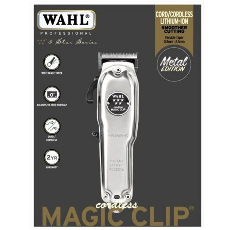 ماشین اصلاح موی سر و صورت وال پروفشنال مدل Wahl Cordless Magic Clip Metal Edition